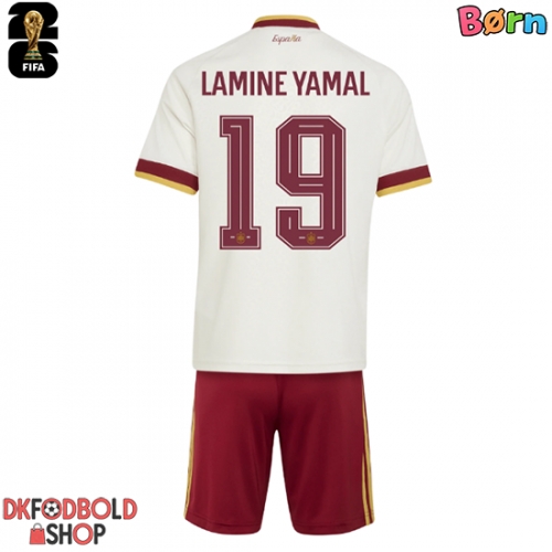 Spanien Lamine Yamal #19 Udebanesæt Børn VM 2026 Kort ærmer (+ korte bukser)